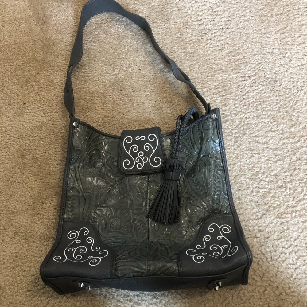 MC Embossed Shoulder Bag